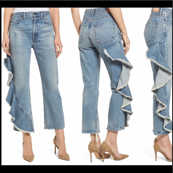 Citizens Of Humanity Denim - CITIZENS OF HUMANITY Ruffle Leg Crop Jean, Size 29